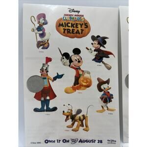 Disney Mickey Mouse Club House Treat Halloween DVD Temporary Tattoos Rare 6 Ct